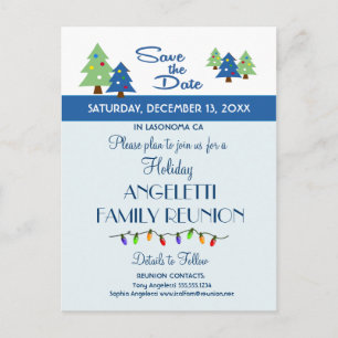Holiday Family Reunion, Party, Event Save the Date Announcement Postcard