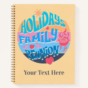 Holiday Family Reunion Summer BBQ Retro Sunset Des Notebook