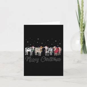 Holiday Farm Christmas Mooey Christmas Lights Cow  Card