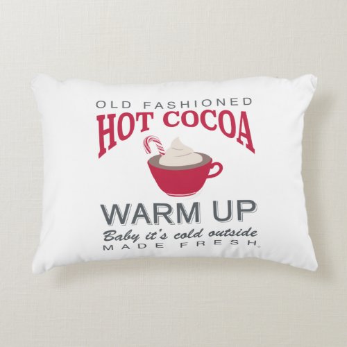 holiday farmhouse hot cocoa accent pillow