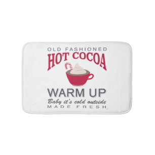 holiday farmhouse hot cocoa bath mat