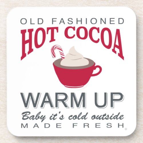 holiday farmhouse hot cocoa beverage coaster