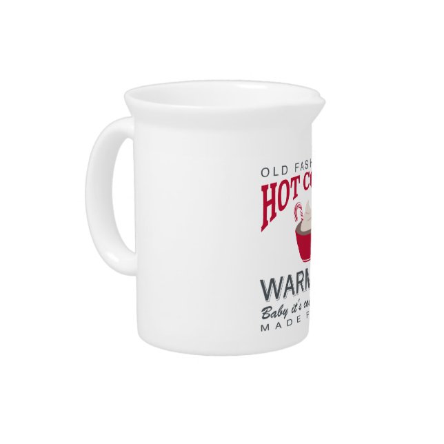 holiday farmhouse hot cocoa beverage pitcher (Left)