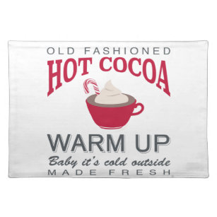 holiday farmhouse hot cocoa cloth placemat