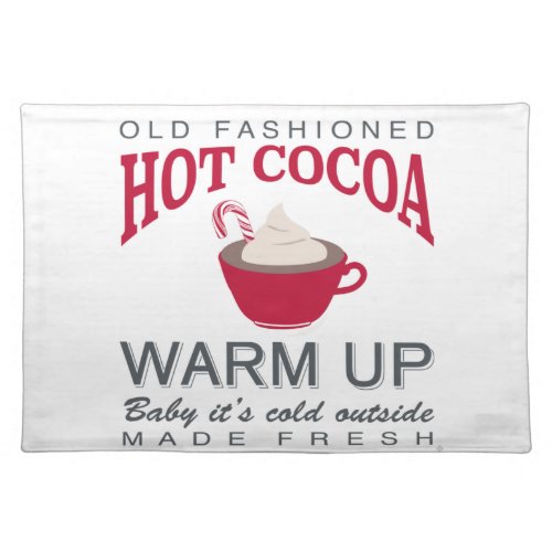 holiday farmhouse hot cocoa cloth placemat