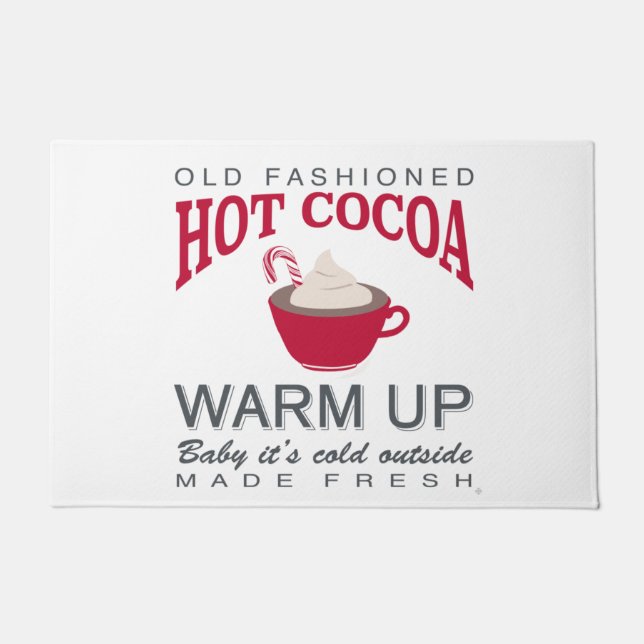 holiday farmhouse hot cocoa doormat (Front)