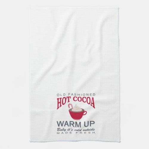 holiday farmhouse hot cocoa kitchen towel