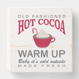 holiday farmhouse hot cocoa wooden box sign
