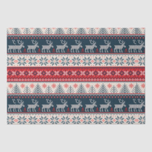 Holiday Faux Knit Pattern Christmas Personalized W Tissue Paper