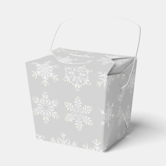 Holiday Favor Treat Box-Snowflakes Boxes (Front Side)