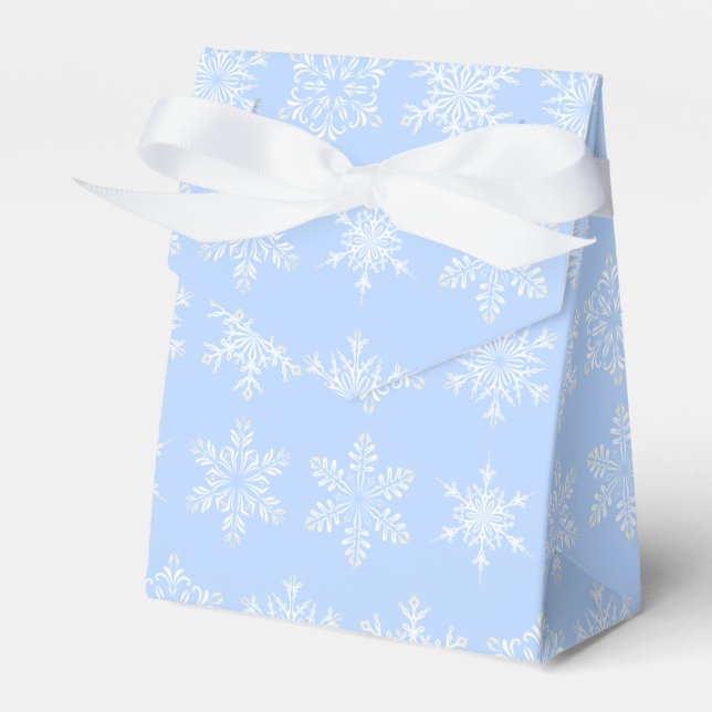 Holiday Favor Treat Box-Snowflakes Favor Boxes (Front Side)
