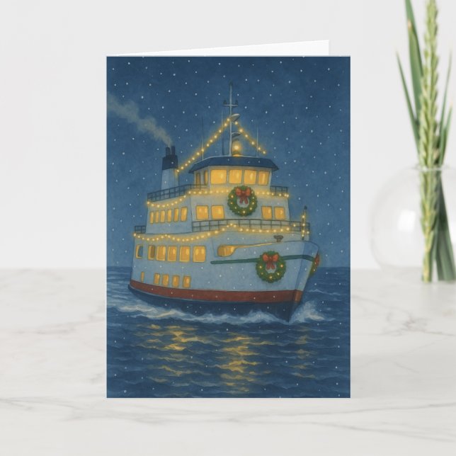 Holiday Ferry Crossing Christmas Card (Front)