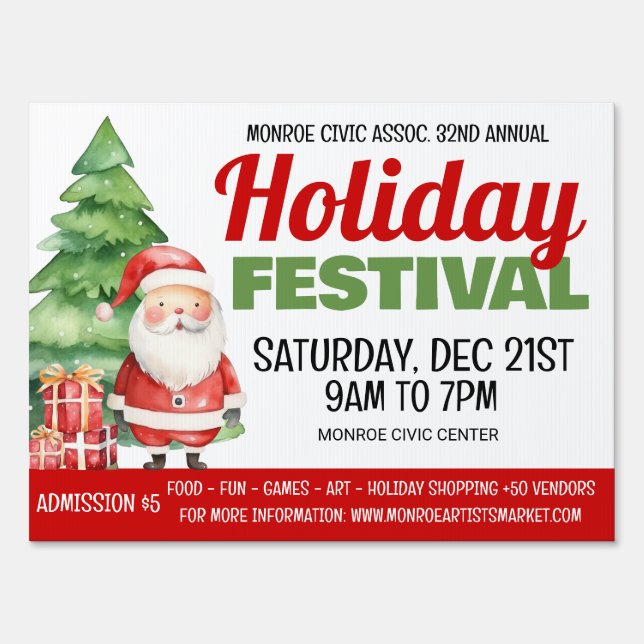 Holiday Festival Yard Sign (Back)