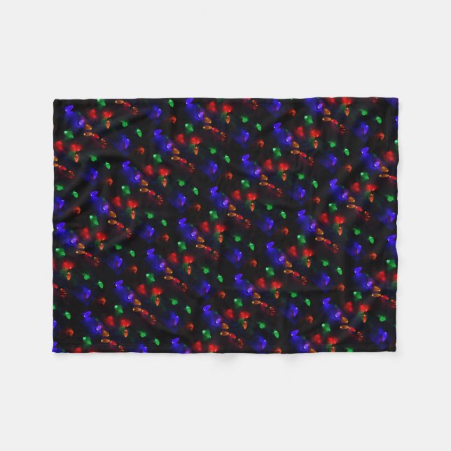 Holiday festive Christmas fairy lights winter snow Fleece Blanket (Front (Horizontal))