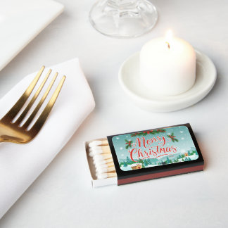 Holiday Festive Merry Christmas Celebration Matchboxes