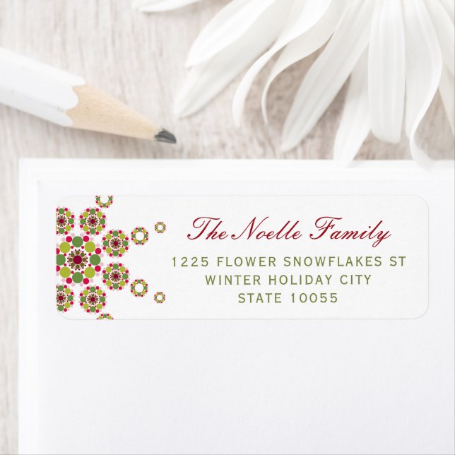 Holiday Festive Ornament Star Chic Holiday Address Label (Insitu)