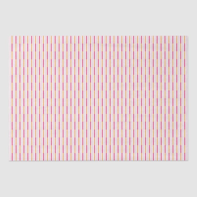 Holiday Festive Pink Candy Stripe Tissue Paper (Front)