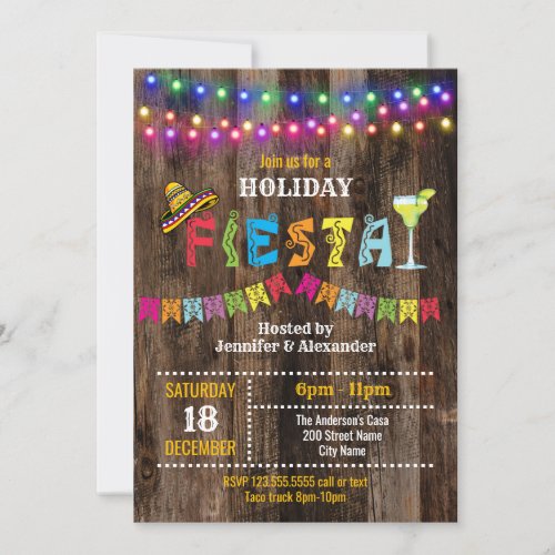 Holiday Fiesta Mexican Party Invitation