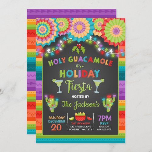 Holiday Fiesta Party Invite Holy Guacamole Party