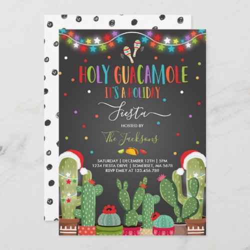 Holiday Fiesta Party Invite Holy Guacamole Party