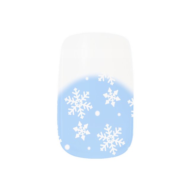 Holiday Fingernails Christmas Snow Nail Decals (Left Thumb)