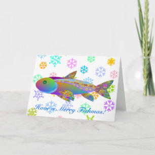 Holiday Fish and Colorful Snowflakes