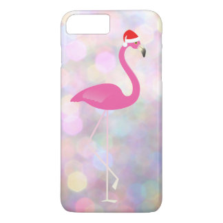 Holiday Flamingo iPhone 7 on colorful lights iPhone 8 Plus/7 Plus Case