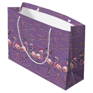 Holiday Flamingos Tropical Holiday Gift Bag
