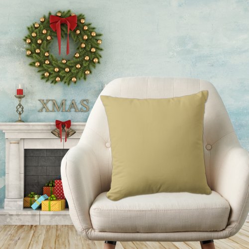 Holiday Flat Gold Tan Modern Solid Basic Throw Pillow