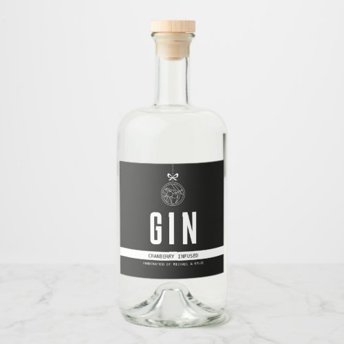 Holiday Flavor Infused Gin  Liquor Bottle Label