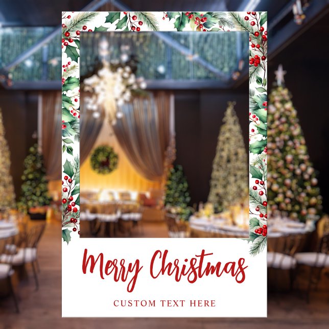 Holiday Floral Christmas Party Photo Frame Foam Board (Creator Uploaded)