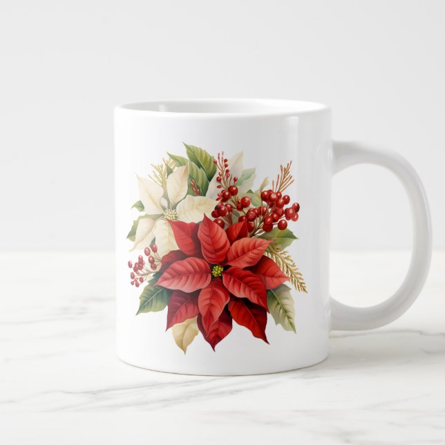 Holiday Floral  Giant Coffee Mug (Right)
