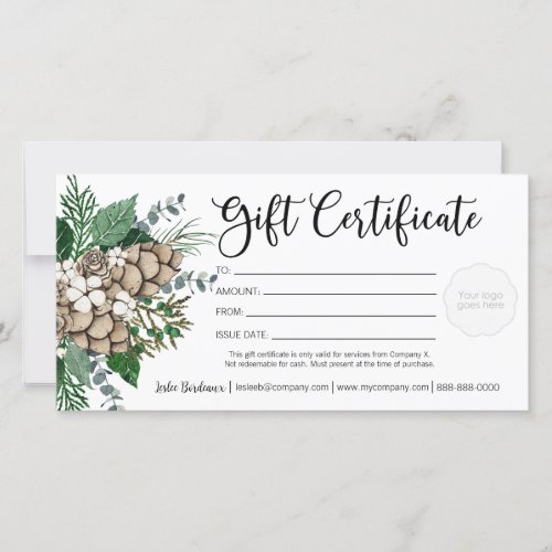Holiday Floral Gift Certificate