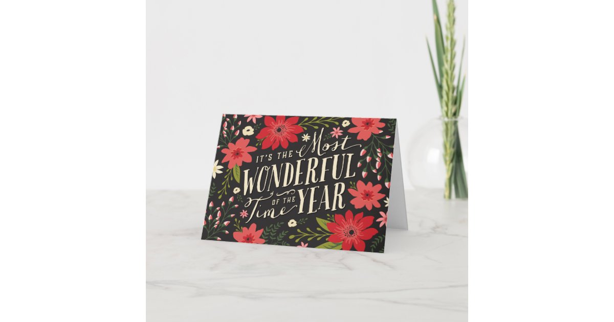 Holiday Floral Greeting Card Zazzle