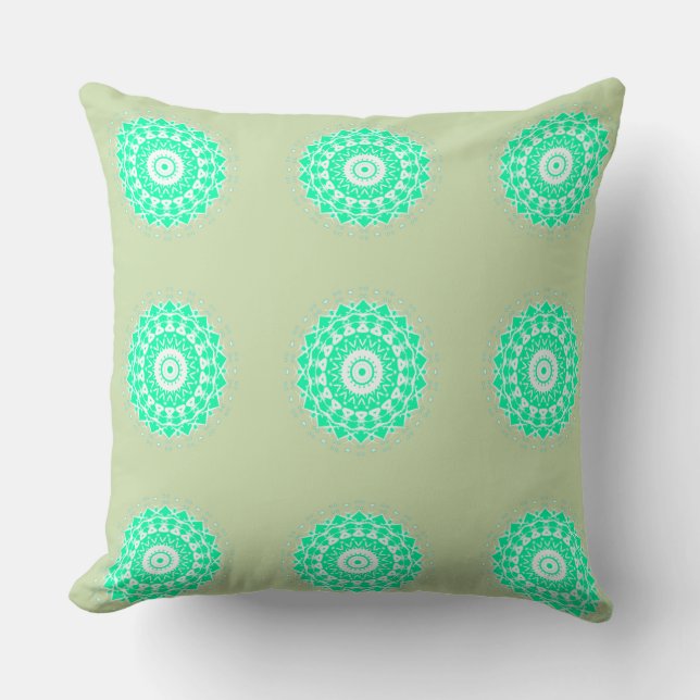 Holiday Floral Motif Throw Pillow (Front)