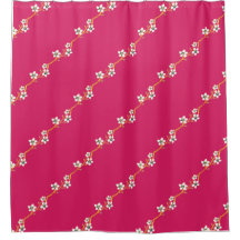 Holiday Floral on gold vine Shower Curtain