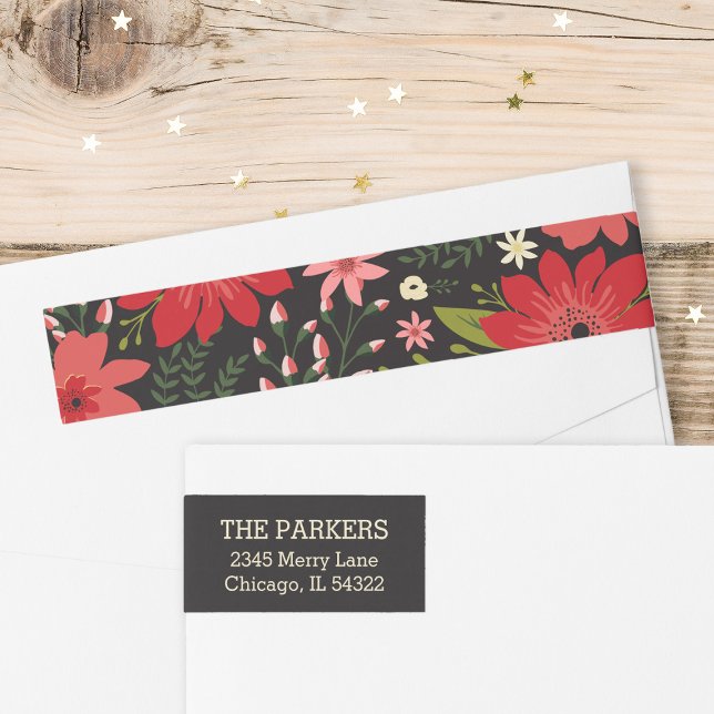 Holiday Floral Return Address Labels (Creator Uploaded)