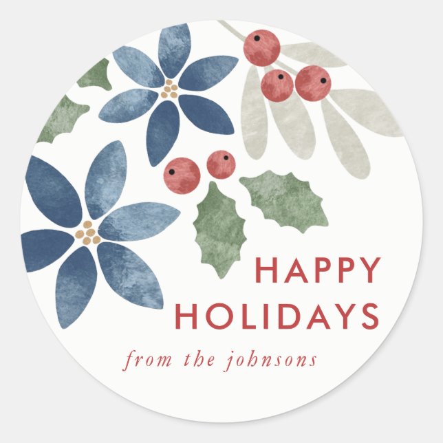 Holiday Floral Sticker (Front)