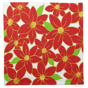 Holiday Flowers 2 Cloth Napkin