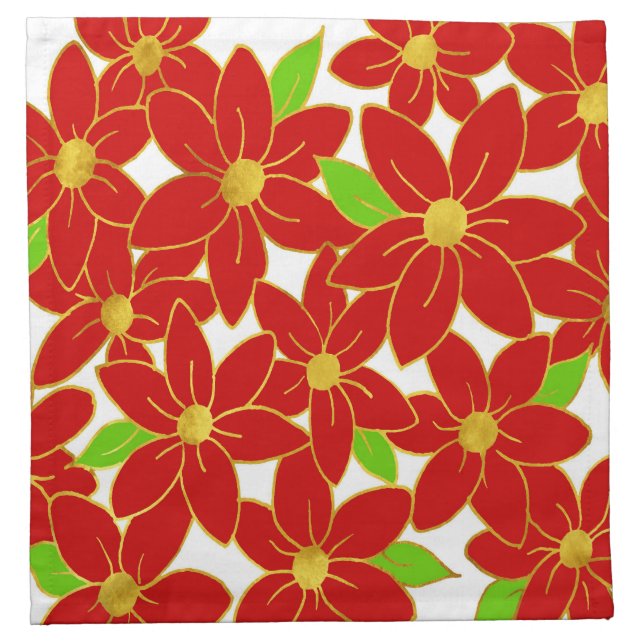 Holiday Flowers 2 Cloth Napkin (Front)