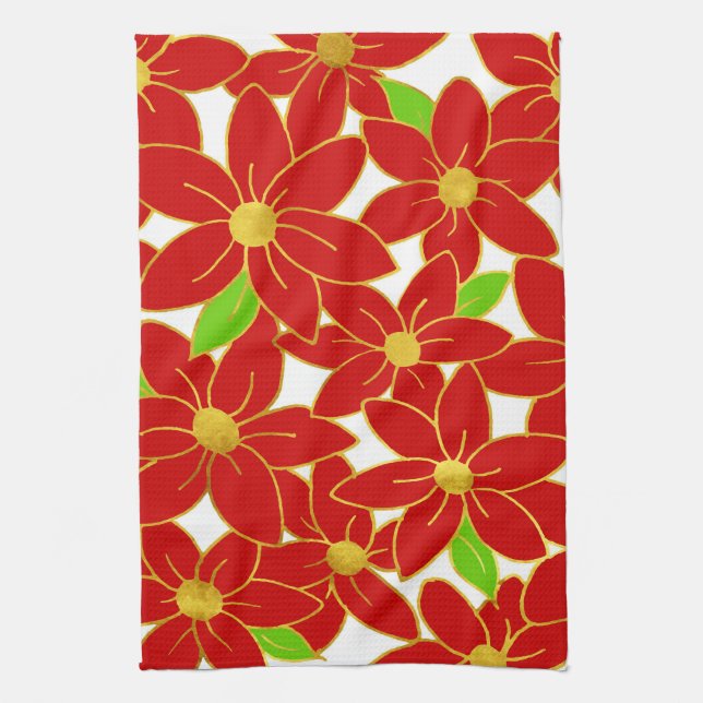 Holiday Flowers 2 Kitchen Towel (Vertical)