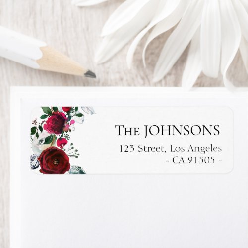 holiday flowers christmas address label