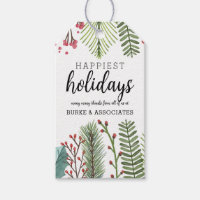Modern Calligraphy Holiday Gift Tags with Olive Wreath - Custom