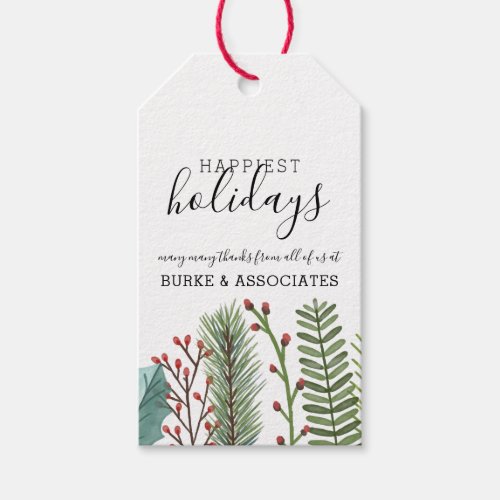 Holiday Foliage Christmas Personalized Gift Tags