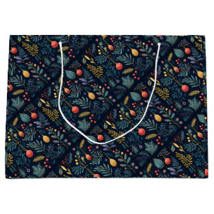 Holiday Foliage Holiday Pattern Large Gift Bag