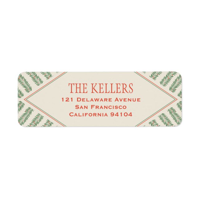 Holiday Foliage Quadrant Ivory and Green Label (Front)