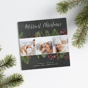 Holiday Foliage Square Photo Collage Card