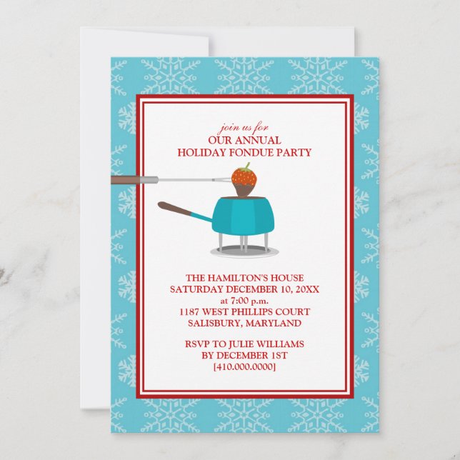 Holiday Fondue Party Invitations (Front)