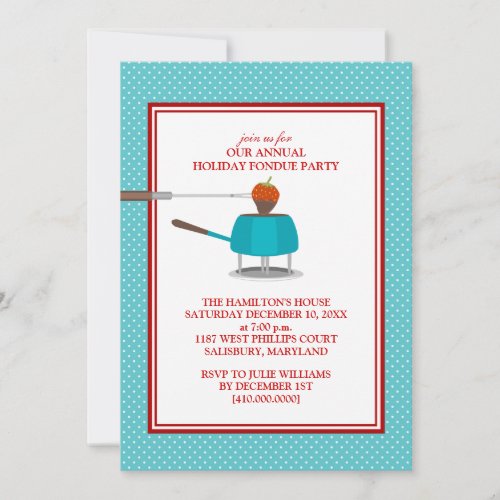 Holiday Fondue Party Invitations