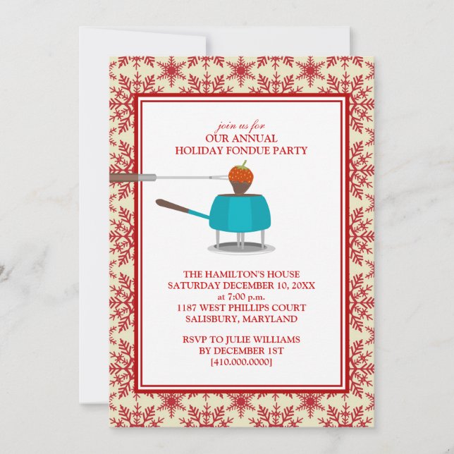 Holiday Fondue Party Invitations (Front)